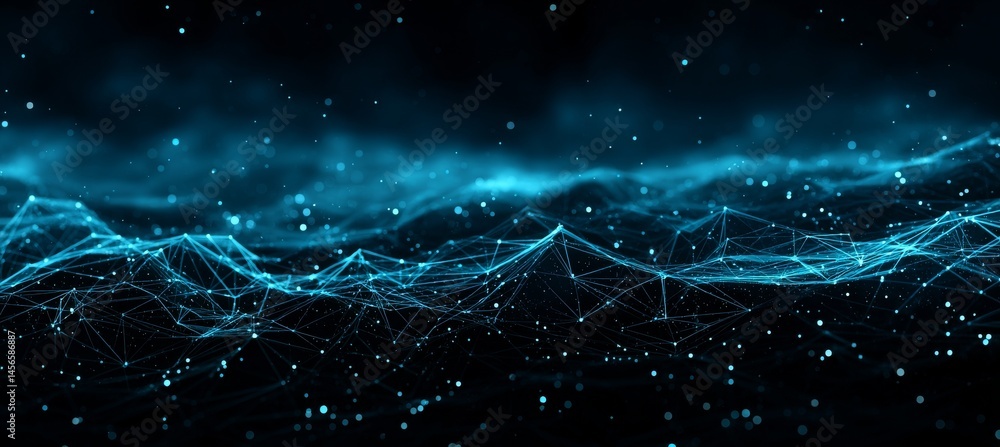 Poster digital intelligent technology for smart buildings is shown as an abstract background with a 3d wire