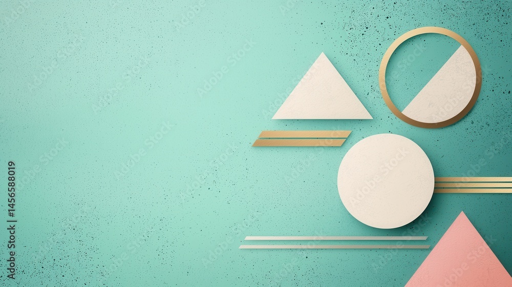 Poster modern minimalist abstract composition with geometric shapes and colors