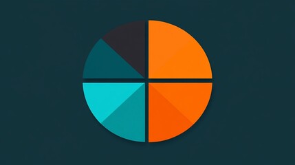 Fototapeta premium Infographic Pie Chart Segmented with Contrasting Color Scheme Design