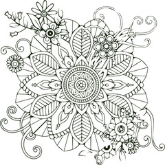 Beautiful flower art and mandala vector design