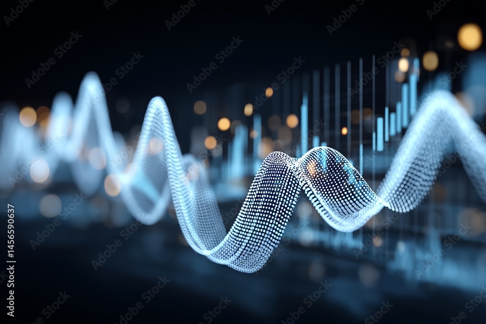 Poster the illustration of a concept that aggregates big data from the internet is set against a visual dat