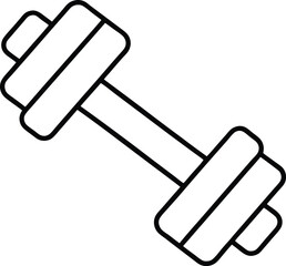 dumbbell icon line art vector illustration
