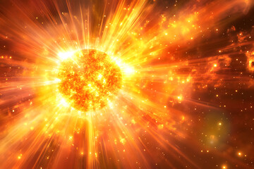 Fototapeta premium Radiant Neutrinos Emerging from the Solar Surface 