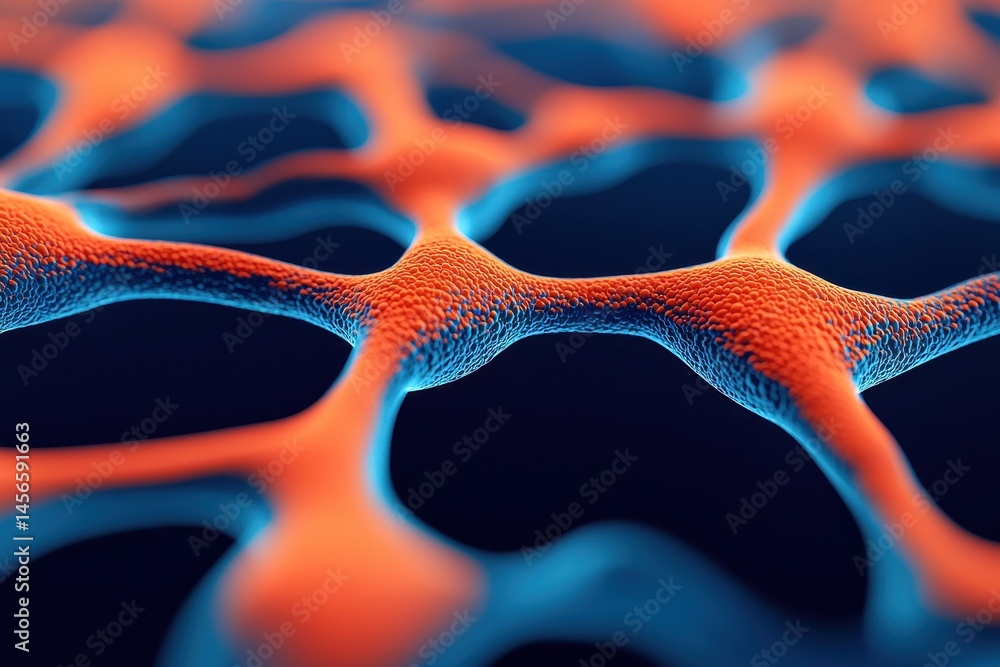Aufkleber intricate abstract texture with blue and orange patterns in close-up