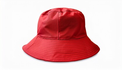 red bucket hat isolated on white