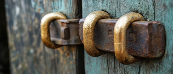 Rustic Door Latch Detail Close Up of Weathered Wood and Metal Hardware Vintage Style Texture and Color