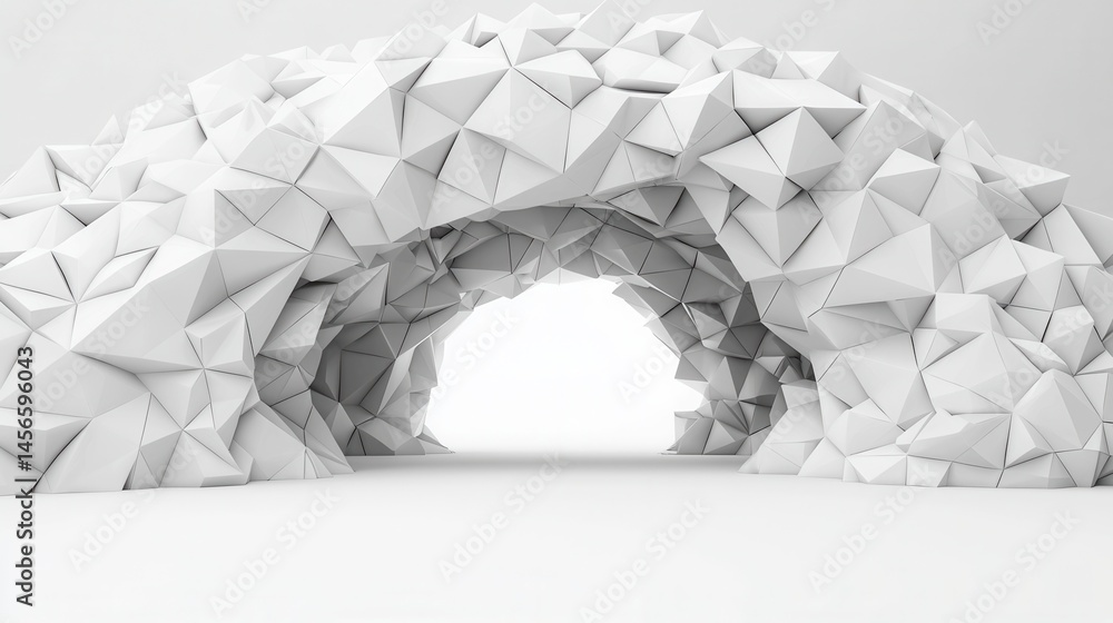 Aufkleber abstract white geometric archway with sharp angles and facets