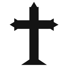 Silhouette christian cross vector