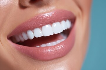 A woman's mouth is shown in close-up, holding a toothbrush, making it perfect for health and beauty advertisements or drawings