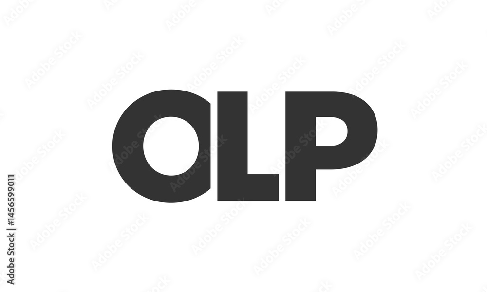 Poster olp logo design template with strong and modern bold text. initial based vector logotype featuring s