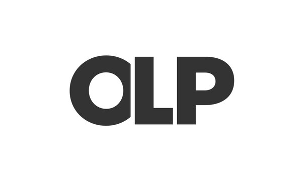 OLP logo design template with strong and modern bold text. Initial based vector logotype featuring simple and minimal typography. Trendy company identity.