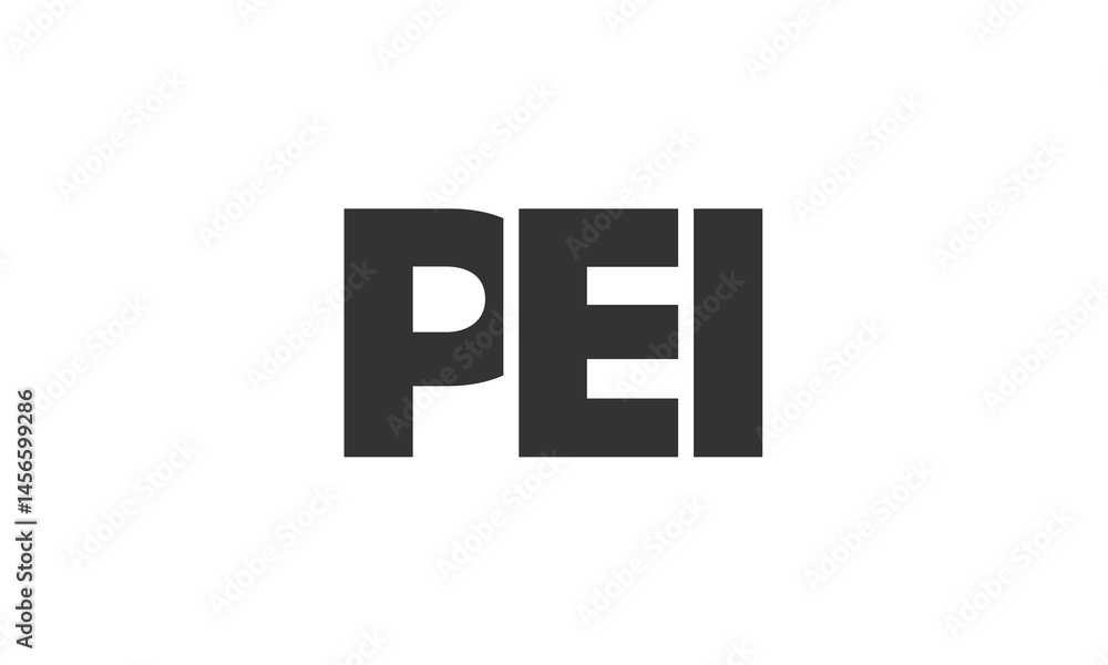 Poster pei logo design template with strong and modern bold text. initial based vector logotype featuring s