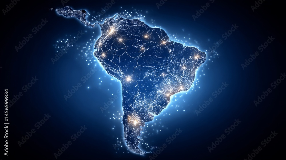 Poster the surface of the earth is encircled by connection lines on a futuristic technological backdrop fea