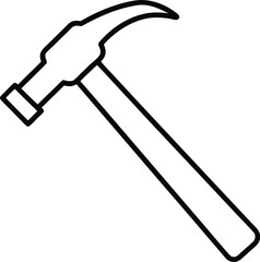 hammer icon line art vector illustration