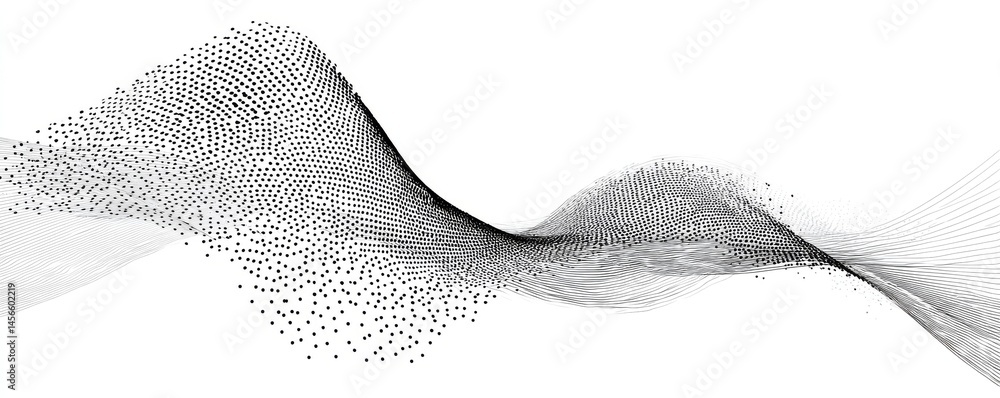 Poster digital future technology is conceptualized through waving abstract flowing lines