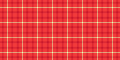 Drawing fabric texture pattern, industrial tartan vector plaid. Man check seamless background textile in red and orange colors.