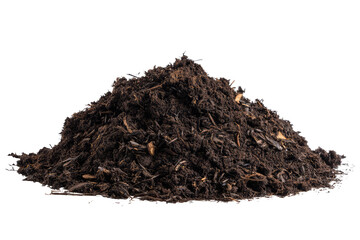Rich Dark Compost With Visible Decomposed  isolated on a transparent background