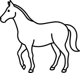 horse icon line art vector illustration