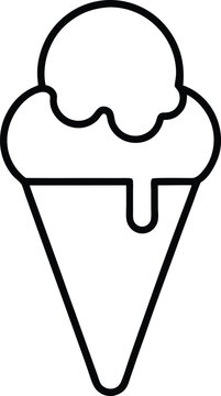 Naklejki ice cream cone sticker icon line art vector illustration