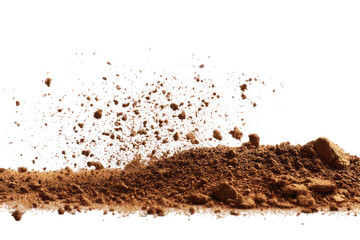 Fine Dry Crumbly Brown Soil Scattered On  isolated on a transparent background