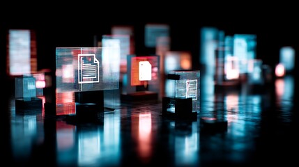 Online data backup system technology incorporates a virtual display for managing digital business data in a futuristic software environment