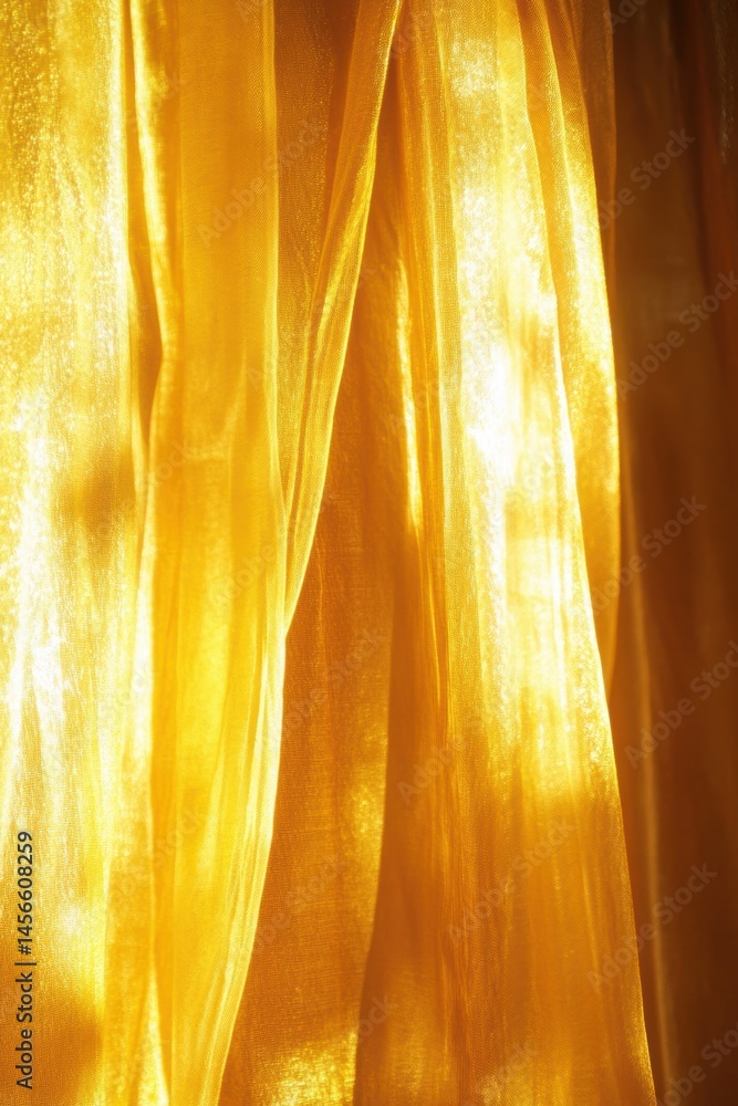 Poster golden fabric texture with light and shadow play creating a luxurious and elegant backdrop