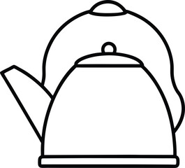 kettle icon line art vector illustration