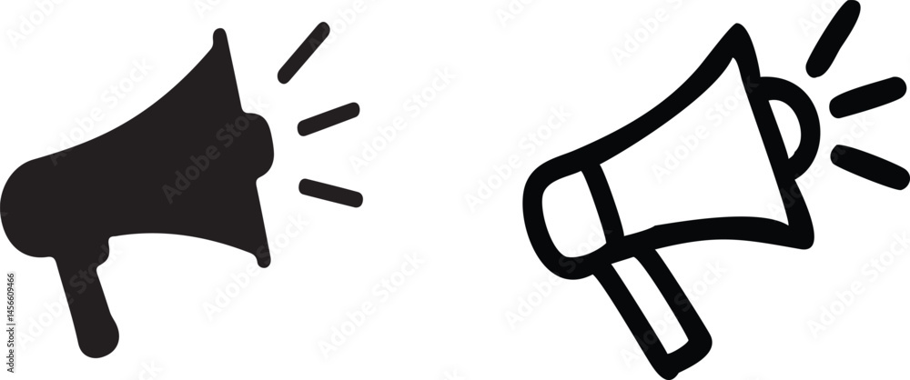 Poster megaphone icon vector set on white background.