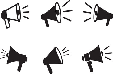Megaphone  icon vector set  on white background.
