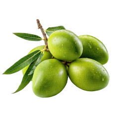 Vg Green Mangoes Cluster Of Unrip  isolated on a transparent background