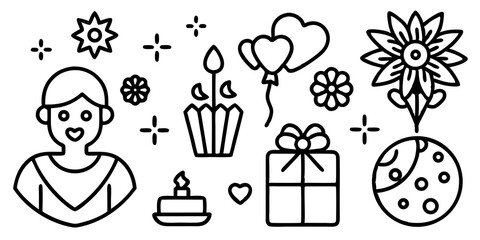 icon set of happy mother's day