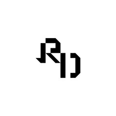 sporty style monogram cool minimalist logo RD Initial square concept Alphabet
