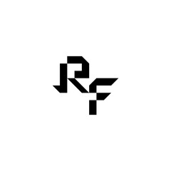 sporty style monogram cool minimalist logo RF Initial square concept Alphabet