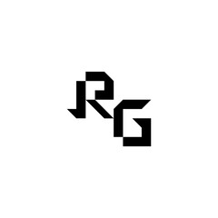 Obraz premium sporty style monogram cool minimalist logo RG Initial square concept Alphabet