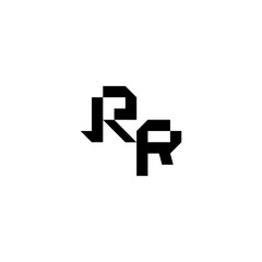 sporty style monogram cool minimalist logo RR Initial square concept Alphabet