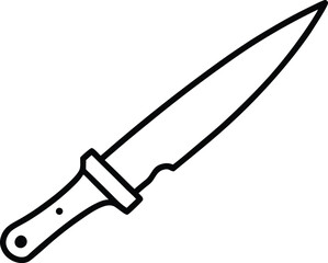 knife sticker icon line art vector illustration