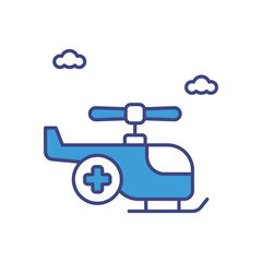 Rescue Helicopter vector icons stock illustration