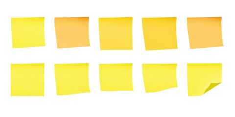 Group Of Colorful Sticky Notes  isolated on a transparent background