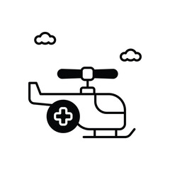 Rescue Helicopter vector icons stock illustration