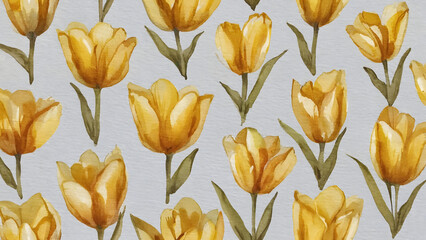 Beautiful tulip illustration in shades of yellow, perfect for spring themed designs, invitations and home decor. textile or wallpapers