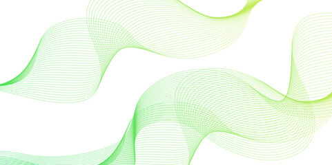 White wave curve lines banner background design. Abstract soft wave lines dynamic flowing green isolated background. Vector Illustration of the green pattern of lines. stripes on white.