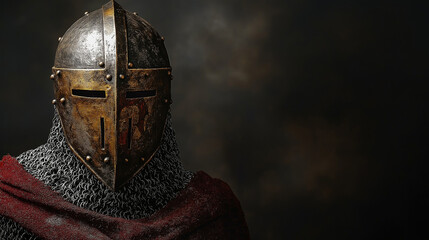 Les Médiévales de Provins – Chainmail Knight in Iron Helmet from Medieval Festival