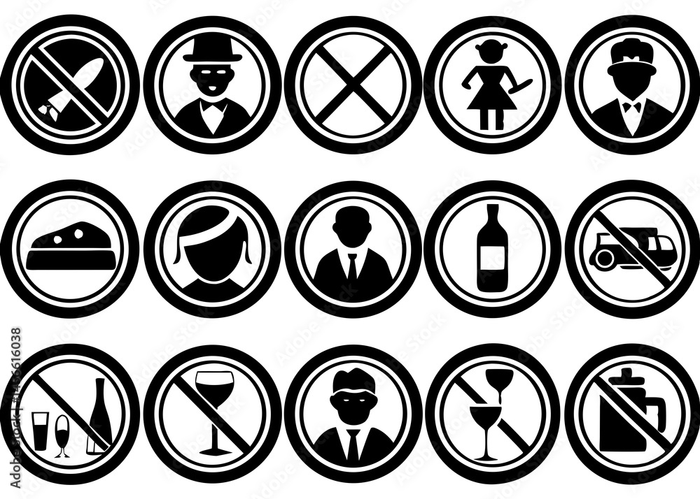 Poster set of vector icons vector icon illustration silhouette graphics design image white background
