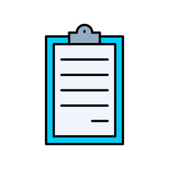 Clipboard Document Report Task Line Icon Office Business Productivity Flat Outline Vector Editable Stroke Easy to Edit