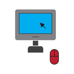 computer monitor with mouse color icon