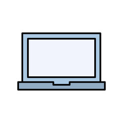 Technology Digital Device Illustration. Laptop Computer, Screen, Work, Portable Object. Flat Style Isolated Graphic