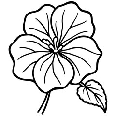 Fototapeta premium Minimal Nasturtium Vector on White