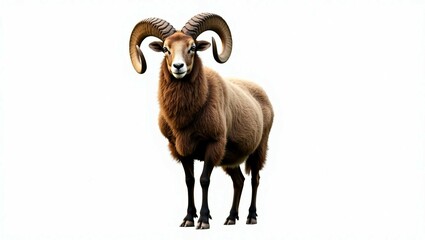 mountain goat isolated on white background