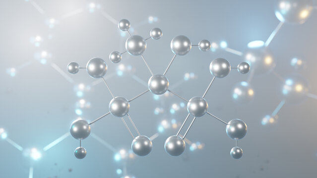 etidronic acid molecular structure, 3d model molecule, etidronate structural chemical formula view from a microscope