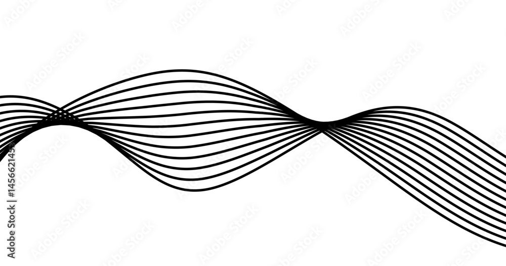 Poster abstract wavy crossing lines on empty white background design element